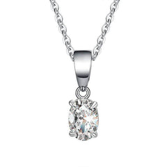1–2CT Oval Moissanite Pendant Necklace - SnaggIt