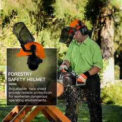 Forestry Safety Helmet With Face Shield & Ear Muffs by Snagg A Safety Helmet