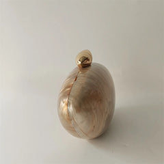 Pearl Brown Marble Acrylic Box Clutch by Snagg It Purses