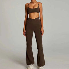 Women's 2-Piece Short Sleeve Yoga Suit | Quick-Dry Gym Tracksuit Running Workout Sports Set