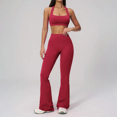 Women's 2-Piece Athletic Yoga Set | Running Leggings & Sports Bra Breathable Gym Fitness Wear