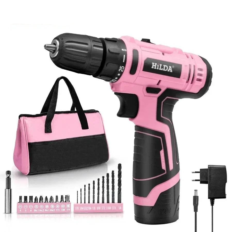 12V Pink Cordless Drill Set - SnaggIt