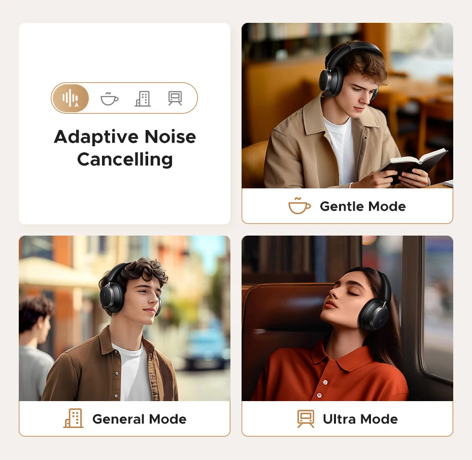 Wireless ANC Headphones | Bluetooth Over-Ear Hi-Res Headset (120H Playtime) by Snagg A Headphone