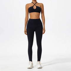 Women's 2-Piece Ultra-Soft Long Sleeve Gym Set | Sports Bra Yoga Running Workout Suit Activewear