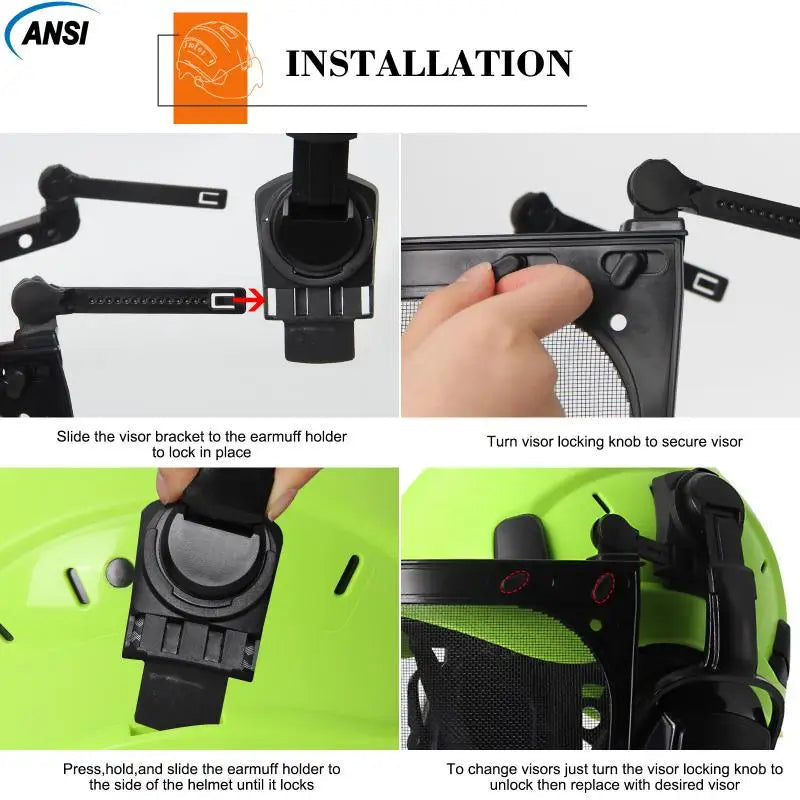 Forestry Safety Helmet With Earmuffs Face Shield by Snagg A Safety Helmet