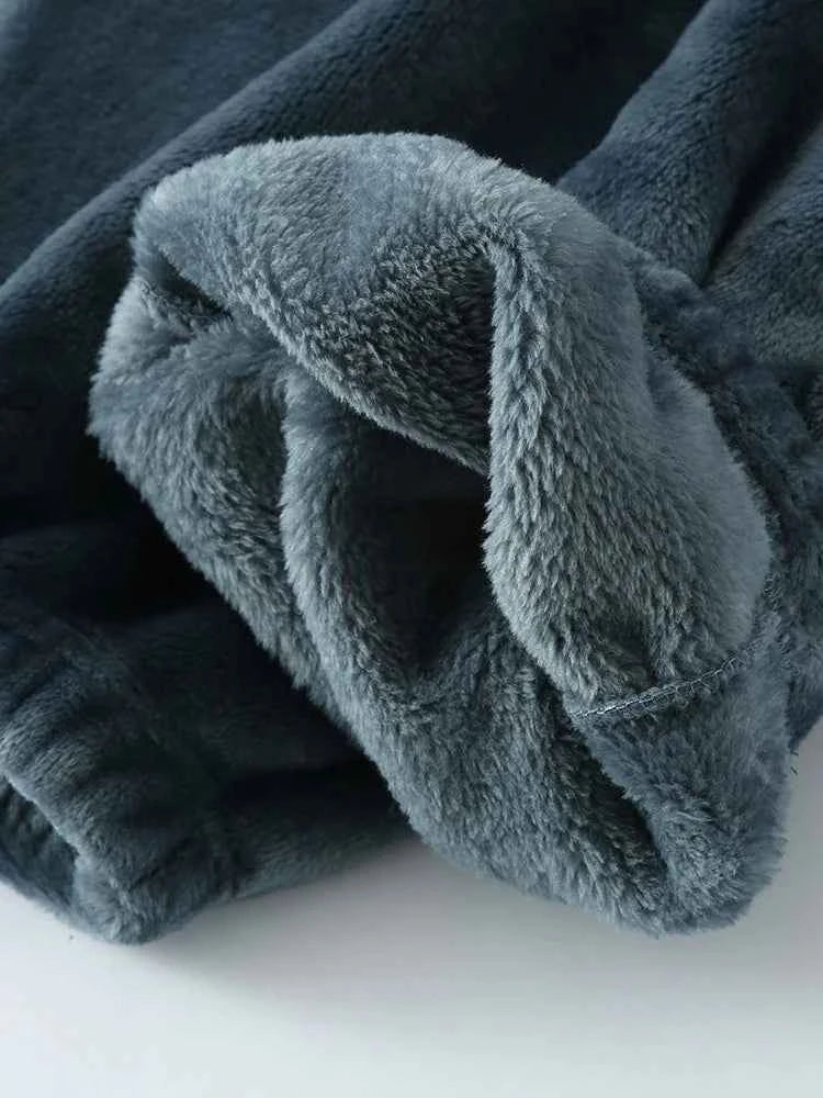 Men's Thickened Flannel Sleep Pants | Winter Loose High Waist Straight Leg Coral Velvet Fleece