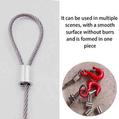 Aluminium Double Hole Cable Crimp Sleeves | Figure-8 Oval Clamps for 1–6mm Steel Wire Rope 20–100pcs