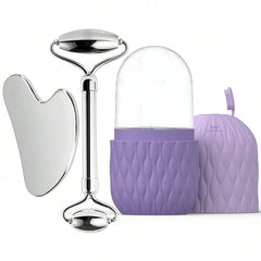 Ice Face Roller & Stainless Steel Gua Sha Tool Set
