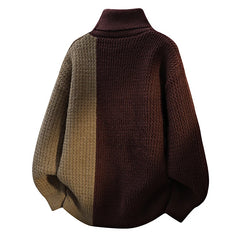 Unisex Vintage Splicing Turtleneck | Autumn/Winter Thermal Knit Pullover