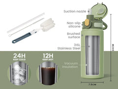 High Performance 700 ML Insulated Sports Flask | Rapid Hydration Straw & All Day Cooling