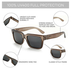 Retro Rectangle Polarized Sunglasses by Snagg It Sunglasses