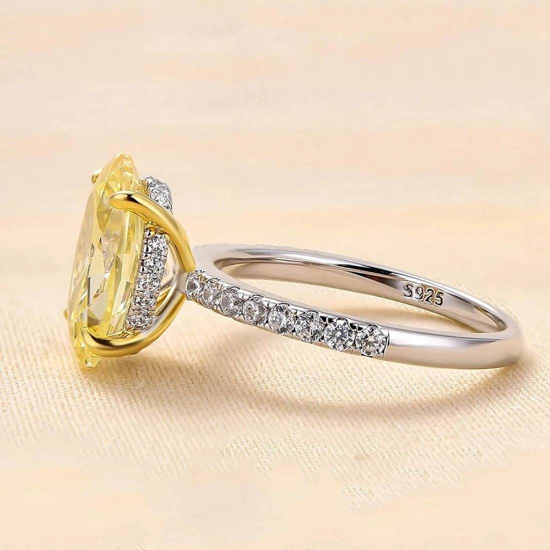 8×12MM Yellow High Carbon Diamond Ring - SnaggIt