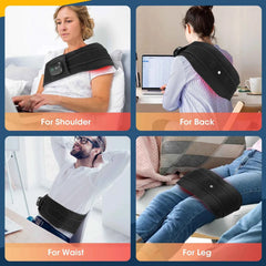 Red Light Heating Vibration Waist Massage Belt – Cordless Lumbar Support & Heat Therapy Brace