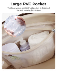 Women's Lightweight Weekender Duffel Bag – Water-Resistant Travel & Gym Carry-On with Wet Pocket (24L+)