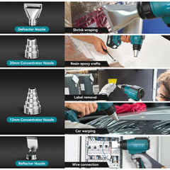 Cordless Multi Platform Heat Gun | 550°C Industrial Hot Air Tool with LED Task Light