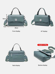 Genuine Leather Envelope Top-Handle Bag – Simple Luxury Women's Shoulder & Small Crossbody Handbag