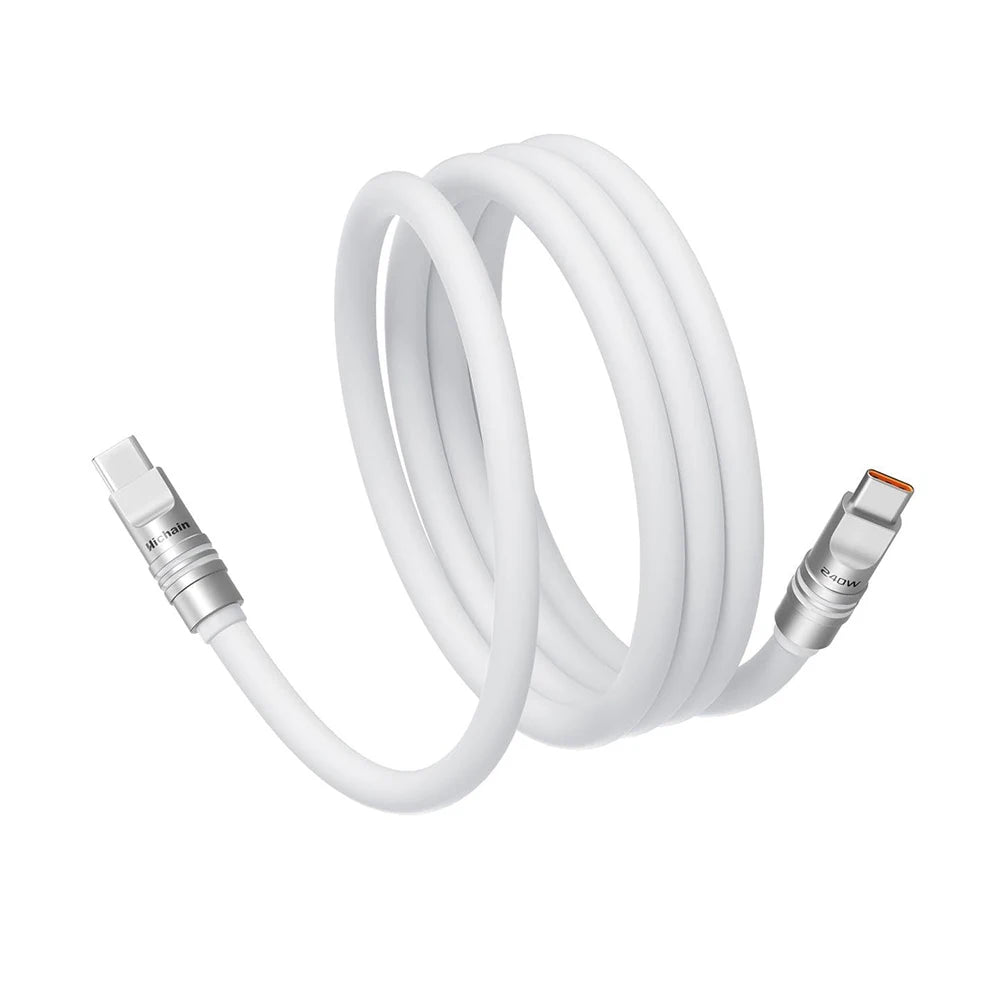 USB-C 240W PD Fast Charging Cable | Soft Liquid Silicone 1.2M/2M for iPhone Laptop Tablets Earphones