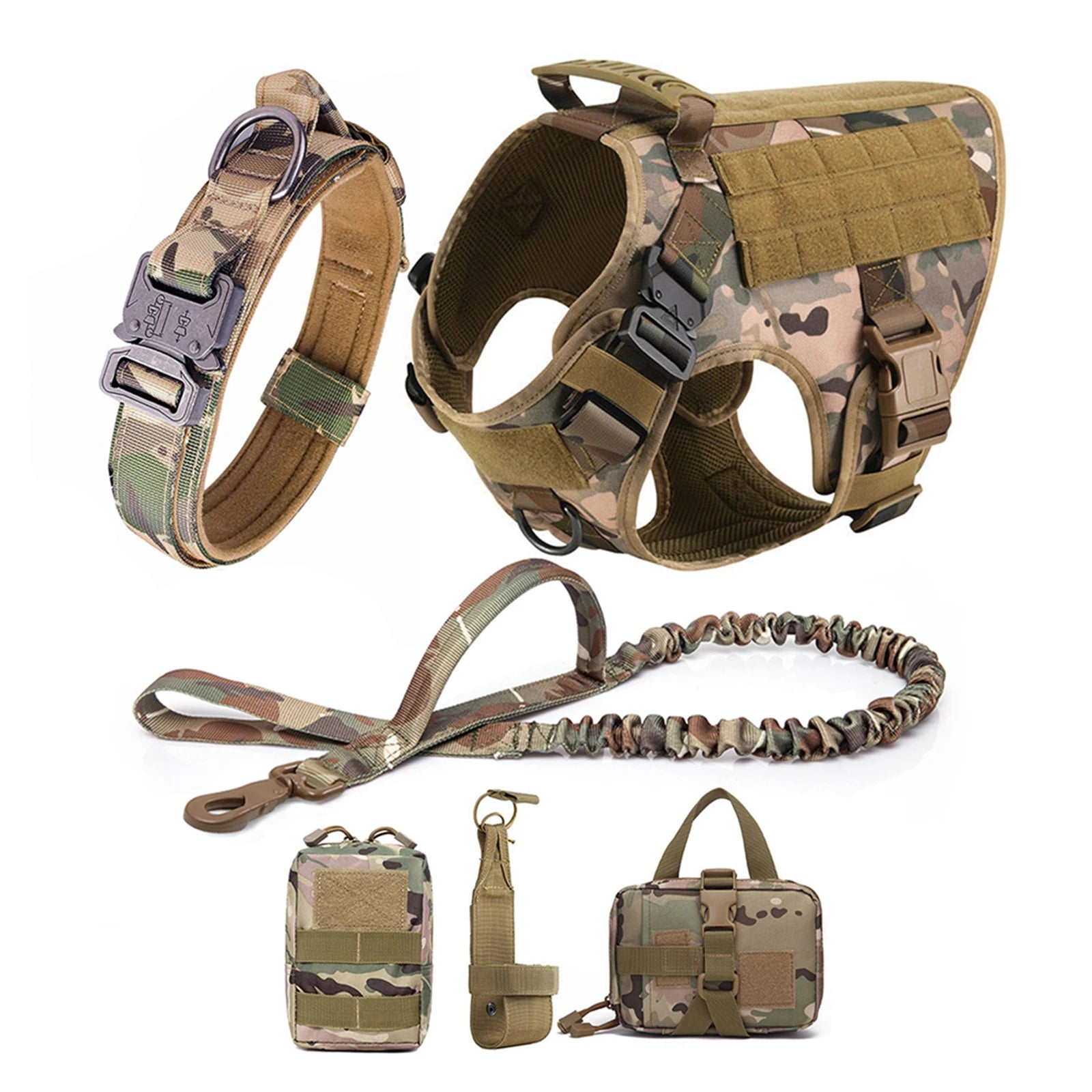 Tactical Dog Harness with MOLLE Pouches – Training Vest for Medium & Large Dogs, German Shepherd