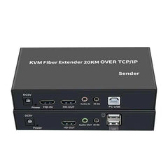 1080P HDMI Fiber KVM Extender 20KM – SC Fiber Cable USB KVM Optical Transceiver with Keyboard & Mouse Support