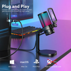USB Gaming Microphone – RGB Condenser Mic with Noise Reduction by Snagg A Microphone