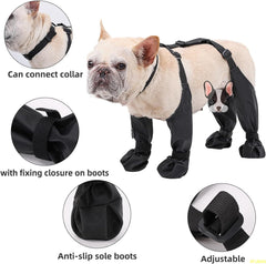 Waterproof Dog Boots with Harness Support by Snagg A Shoes