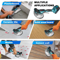 Cordless 8 Speed Tile Tiling Machine - 18,000 RPM High Frequency Vibration Leveling Tool Compatible With Makita 18V Battery
