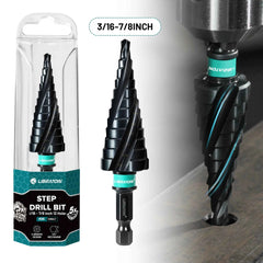 3 PCs Professional Four Spiral Step Drill Bit Set & M35 Cobalt Industrial Cutter Kit