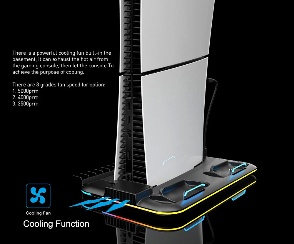 RGB Cooling & Charging Station for PS5 by Snagg A PS Stand