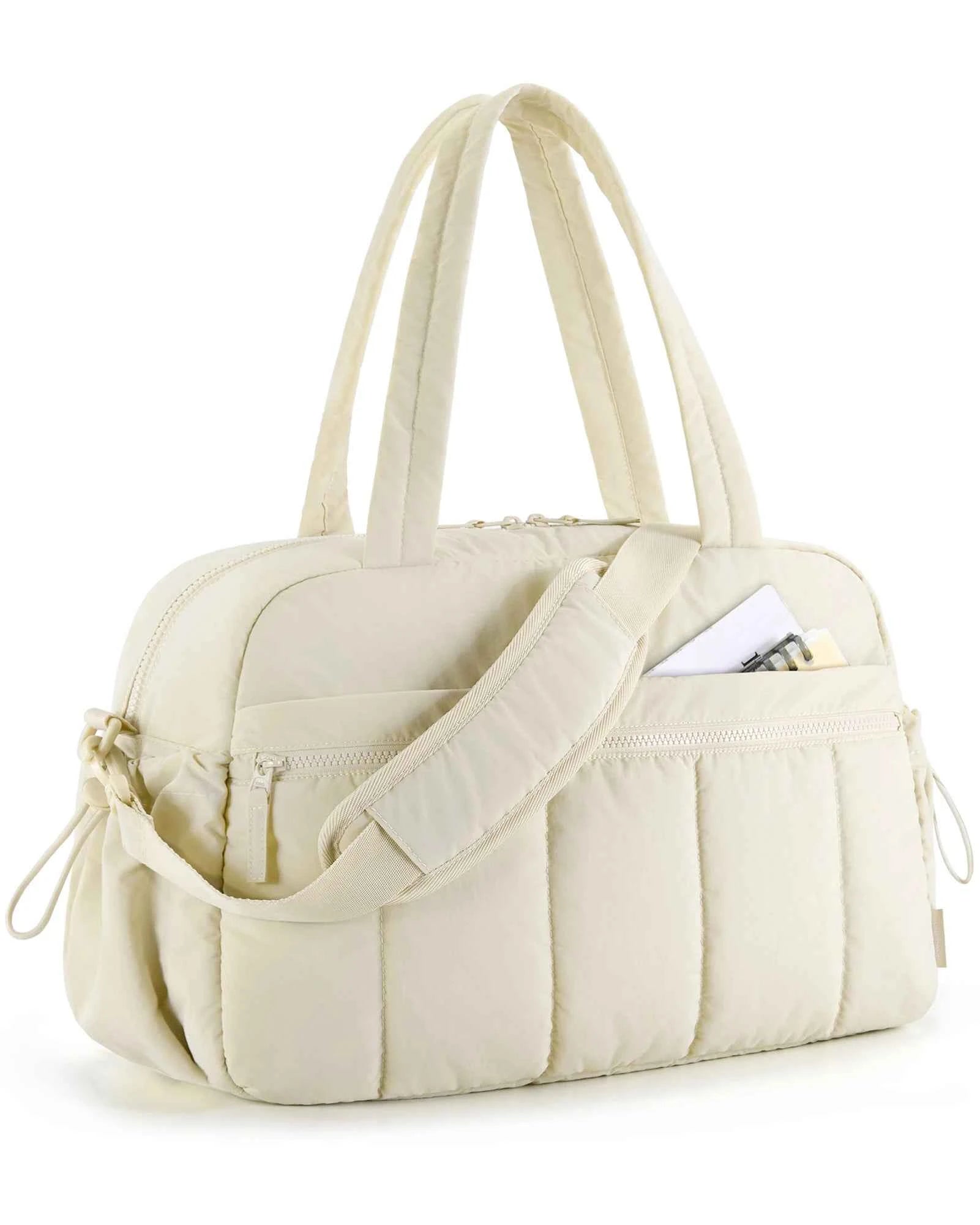 Women's Lightweight Weekender Duffel Bag – Water-Resistant Travel & Gym Carry-On with Wet Pocket (24L+)