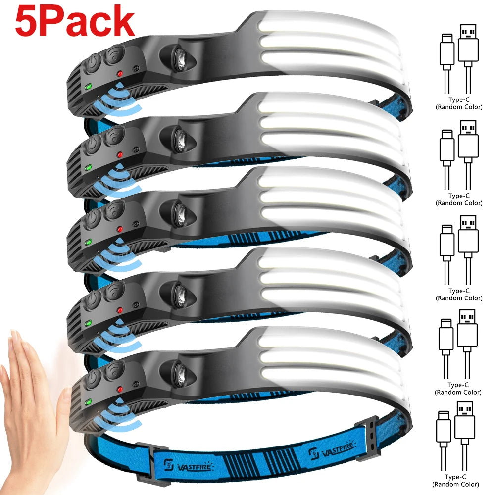 LED Sensor Headlamp Built-in Battery 270°Bright Beam by Snagg A Headlamp