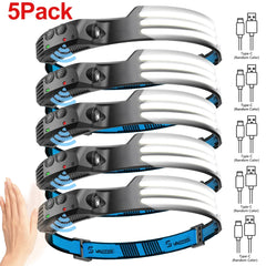 LED Sensor Headlamp Built-in Battery 270°Bright Beam by Snagg A Headlamp