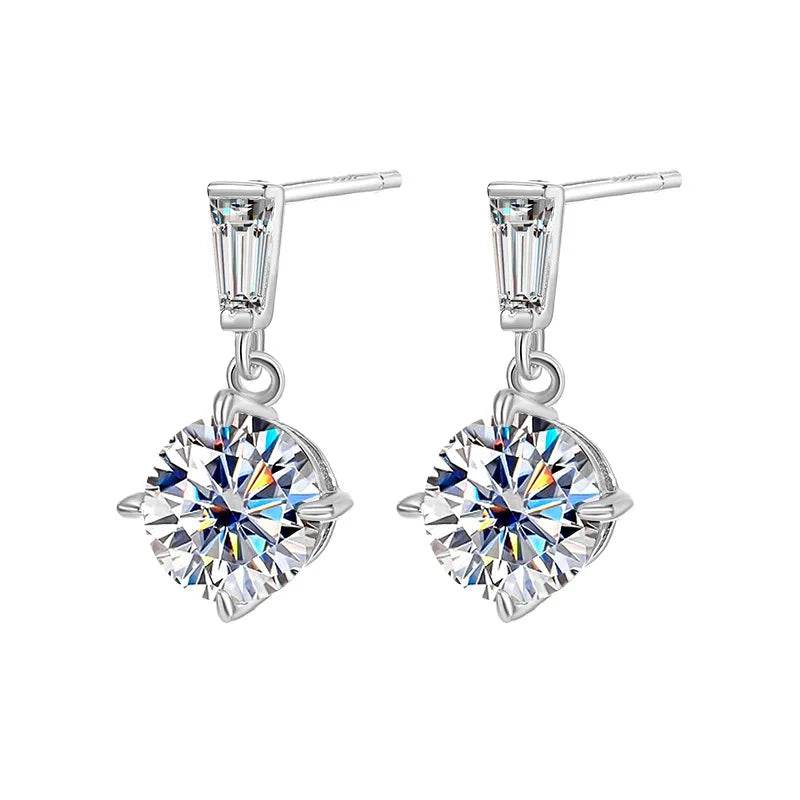 2CT True Teal Moissanite Drop Earrings - SnaggIt
