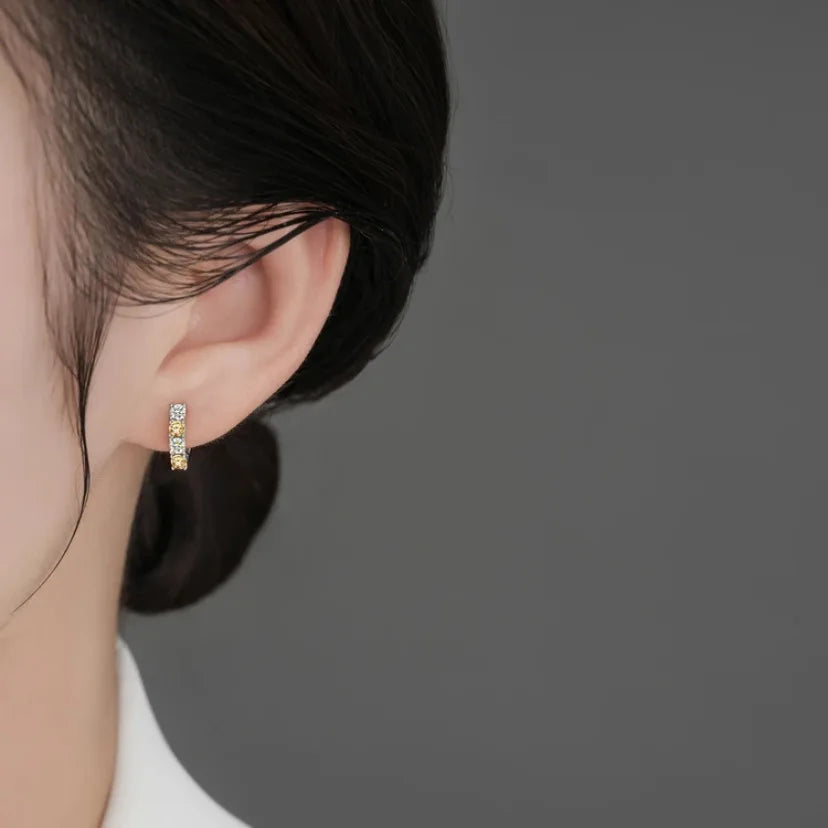 Genuine Moissanite Hoop Earrings by Snagg An Earring