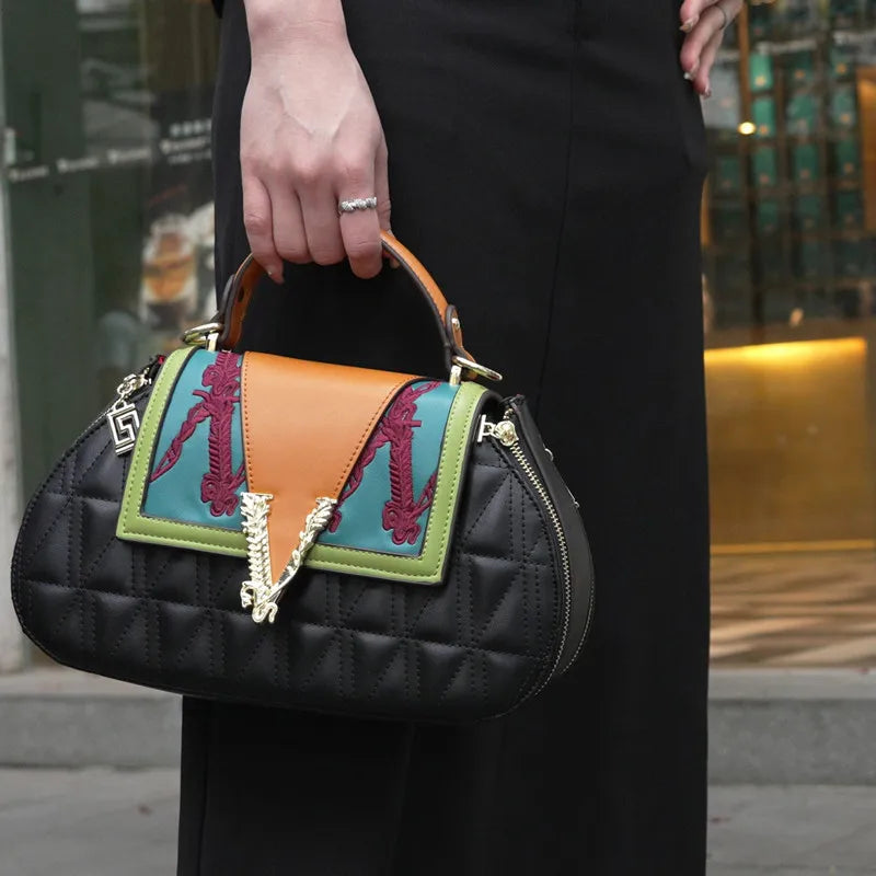 Embroidery Diamond Shell Purse by Snagg It Purses