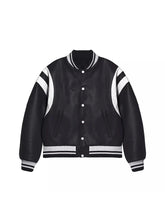Purple & White Patchwork PU Bomber Jacket by Snagg A Jacket