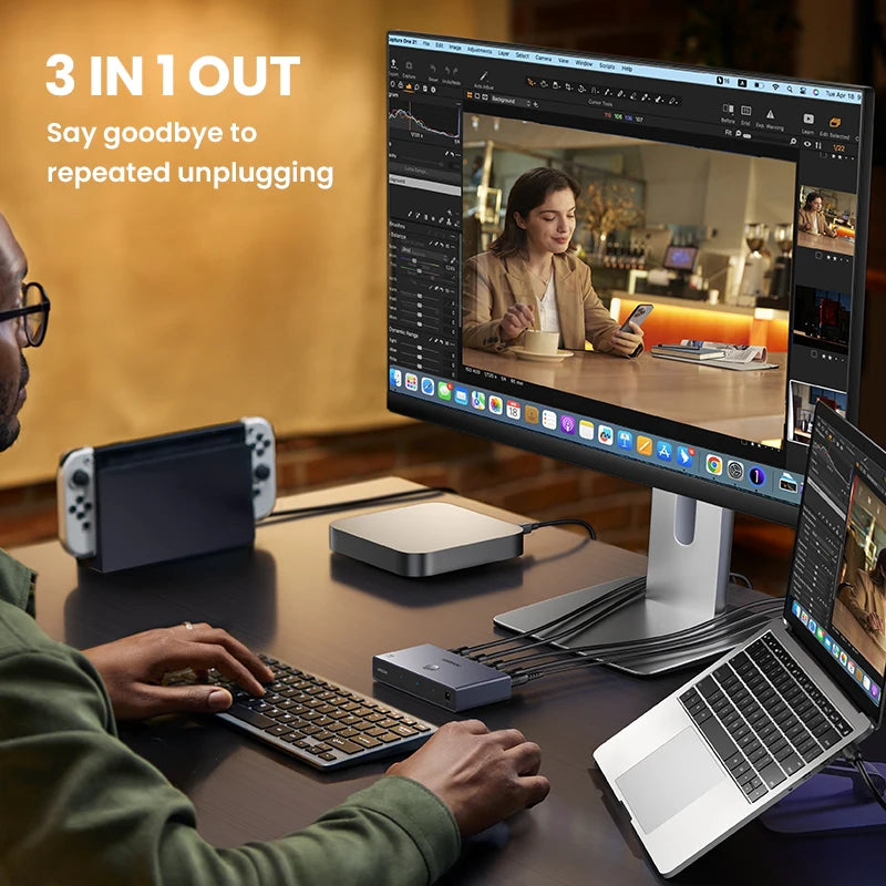 HDMI 2.1 Switch 8K & 4K for PS5, Xbox, Monitor & Projector by Snagg An HDMI Switch