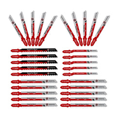 HSS Jigsaw Blades Set 30/50pcs | Assorted T-Shank Replacement Blades for Wood Plastic Metal Cutting