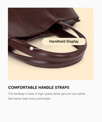 Genuine Leather Oil Wax Tote Bag – Large Capacity Vintage Shoulder & Crossbody Shopper for Women