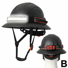 Full Brim Safety Helmet with LED Headlamp & Taillight by Snagg A Safety Helmet
