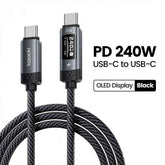 USB-C 240W PD 3.1 Cable with OLED Digital Display | Fast Charging for Samsung MacBook iPhone 16 17