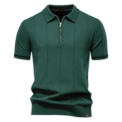 Men's Sport Zipper Polo | Athletic Social & Office Slim Fit Top