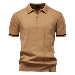 Men's Sport Zipper Polo | Athletic Social & Office Slim Fit Top