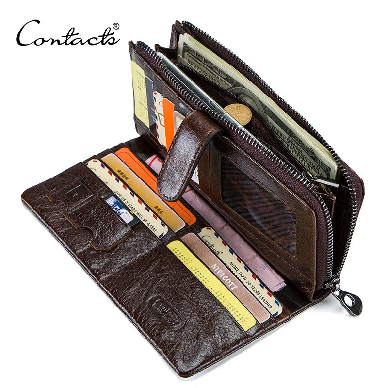 Genuine Leather Long Clutch Wallet by Snagg It Wallet