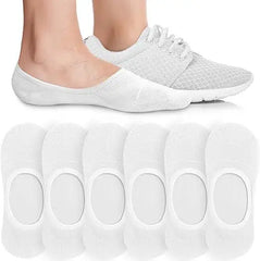 Women’s Invisible No Show Socks — Non-Slip Cotton Liner Set (6/8 Pairs)