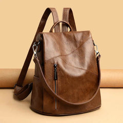 Anti-Theft Vintage Leather Backpack - SnaggIt