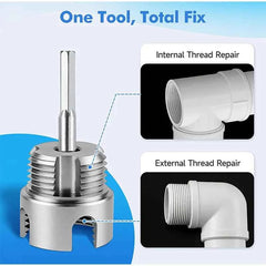 Integrated Internal & External Pipe Threader Kit | Heavy Duty 1/2", 3/4" & 1" Drill-Compatible Threading Tool