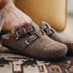 Vintage Wool Felt Mules – Men’s Autumn/Winter Slip-On Slippers by Snagg A Slipper