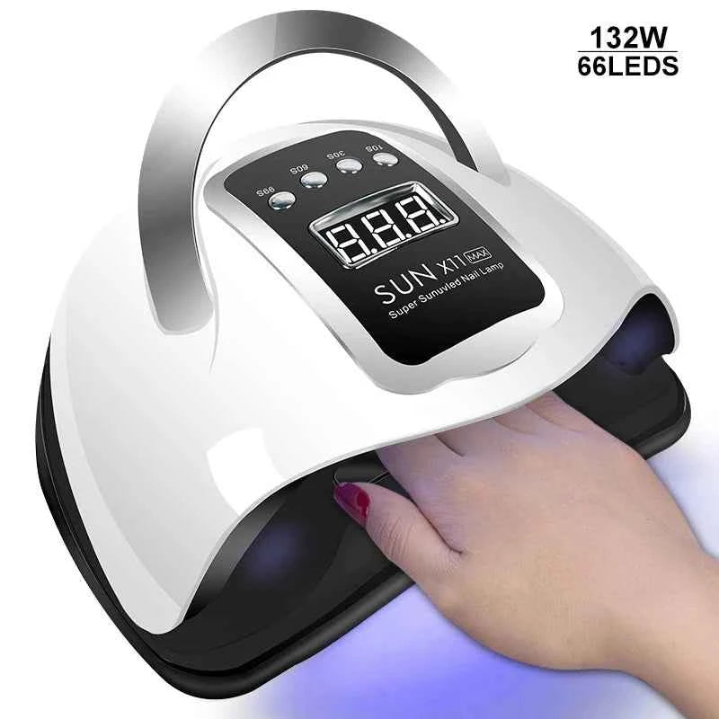 Professional 18 Color Gel & 9 Color Poly Extension Mega Kit – 132W High-Power UV/LED Curing System