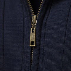 Men’s England Style Quarter-Zip Pullover | Premium Cotton-Lycra Winter Sweater