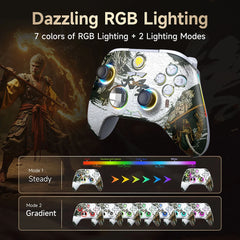 EasySMX X15 Wireless Gamepad Bluetooth Gaming Controller Compatible with PC/NS/TV/Phone/Steam RGB Hall Effect Black Myth Wukong